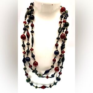 3 for $30 Vintage Long Strand Acrylic Beaded Necklace Layering